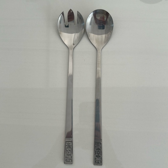 MIDCENTURY SALAD SERVERS - Picture 1 of 4